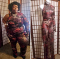 PLUS SIZE MESH DRAGON PRINT BODY SUIT SET
