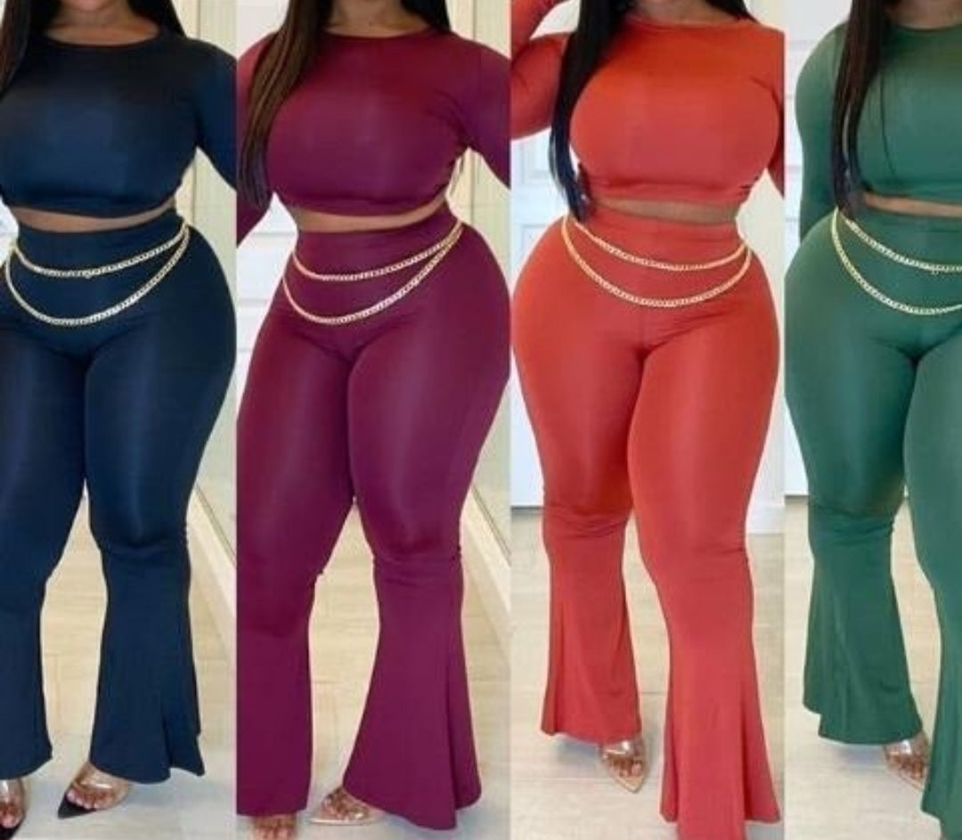 TWO PIECE FLARE PANTS SET