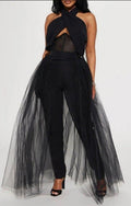 TULLE HALTER JUMPSUIT