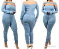 PLUS SIZE OFF SHOULDER JUMPSUIT