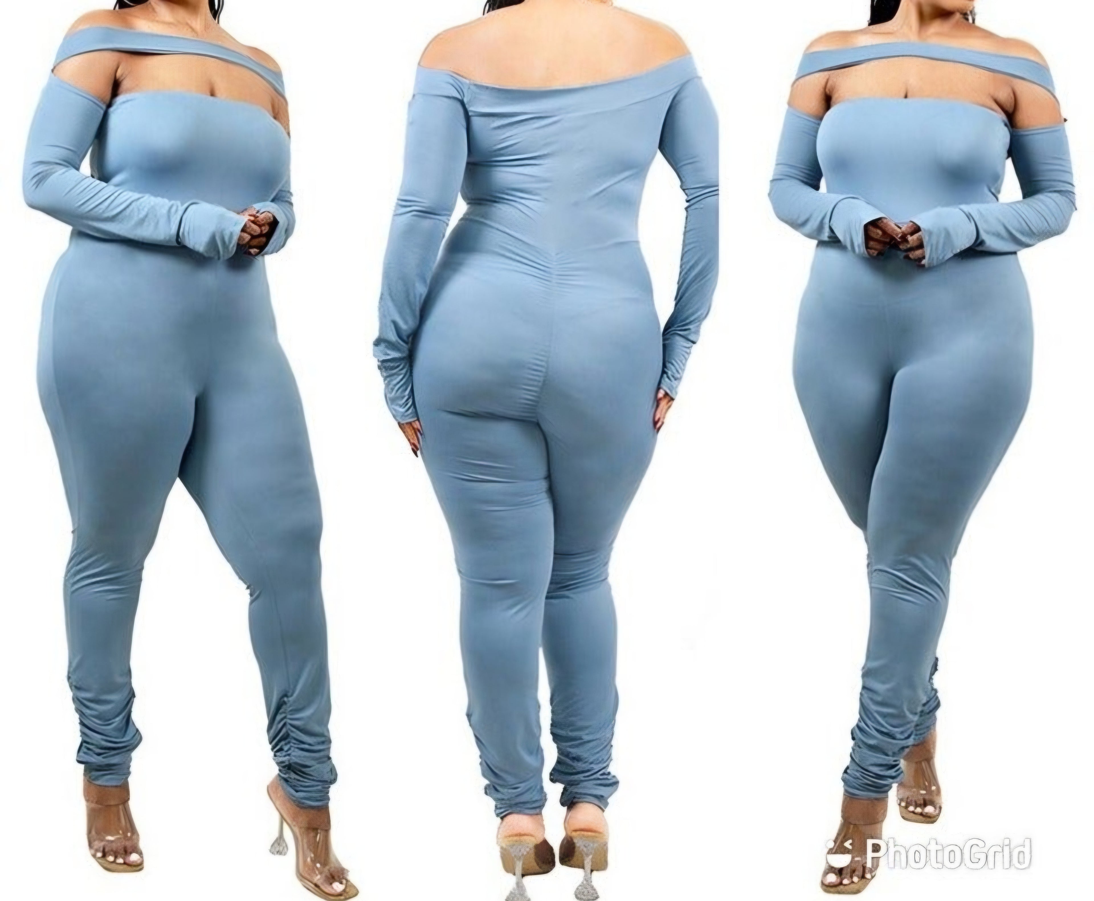 PLUS SIZE OFF SHOULDER JUMPSUIT